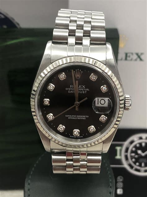 rolex date just esfera negra diamantes|Rolex Datejust .